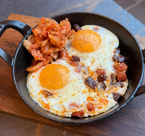 Masons Meat's Beef Sticks & chorizo fried eggs